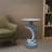 Dolphin Statue End Table, Sleek Modern Accent Side Table, Sculptural Pedestal Base, Wobble-Free Twist-Lock Assembly, Gray
