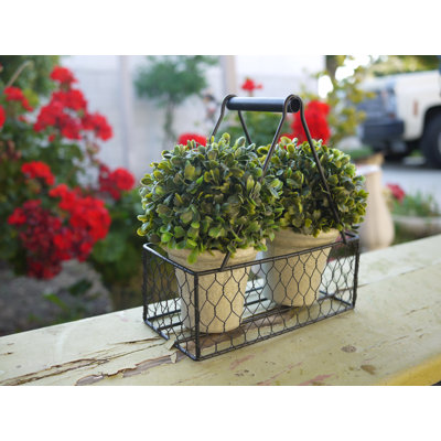 9'' Faux Boxwood Topiary in Basket