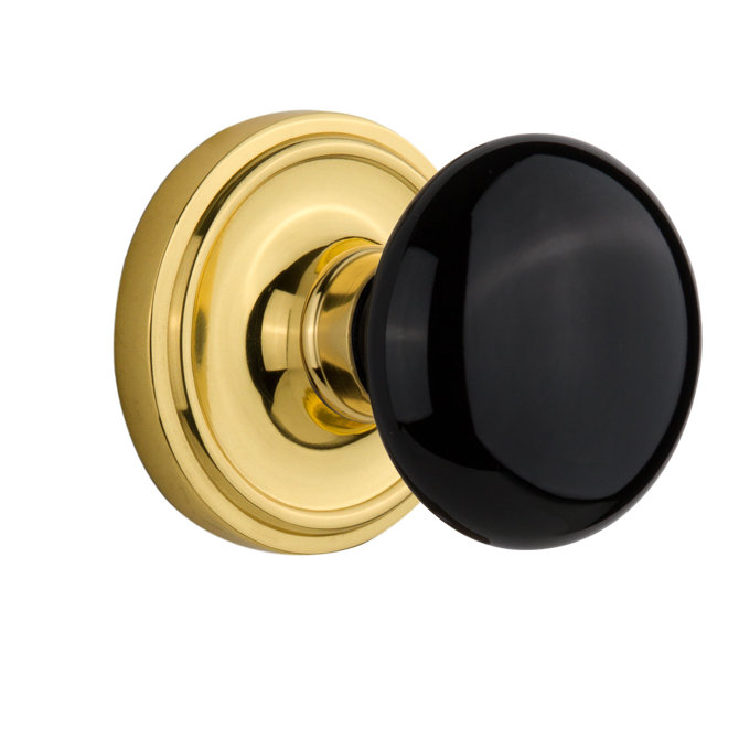 Classic Rosette with Black Porcelain Door Knob Nostalgic Warehouse 