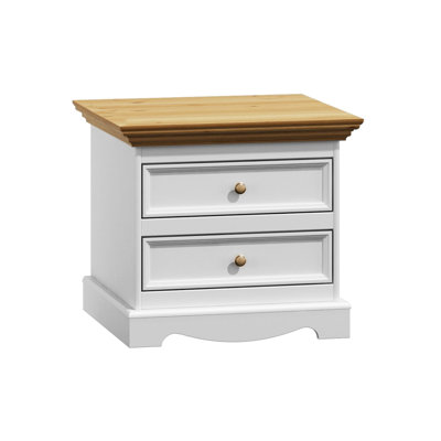 Alyk 59.5 cm W Solid Wood Bedside Table