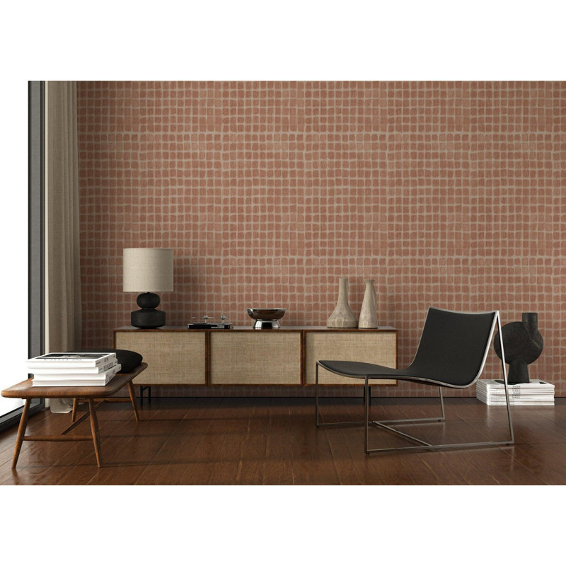 Weathered Mosaic - Wallpaper by Norman Wyatt Home, Premium Paper, Terracotta