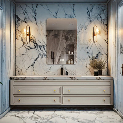 French modern rock plate bathroom cabinet
