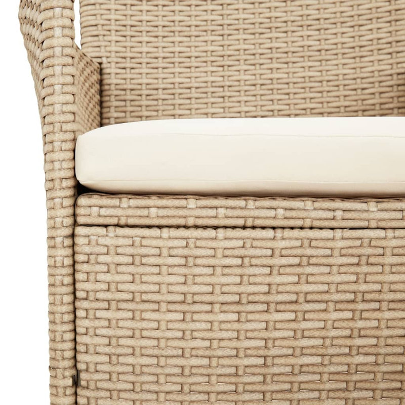 Ensemble bistro extérieur avec coussins Tymier, 2, Blanc / beige