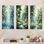 Tranquil Shadows Green Forest - ensemble de 3 impressions de forêt