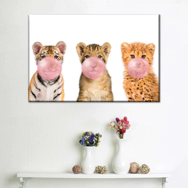 Wild Cubs Bubble Gum sur toile, H 8 po x l 12 po x P 1 po