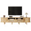 Meuble télé Zarae Modern Coastal avec tiroirs en rotin, portes coulissantes et coins arrondis-128835481-128835485