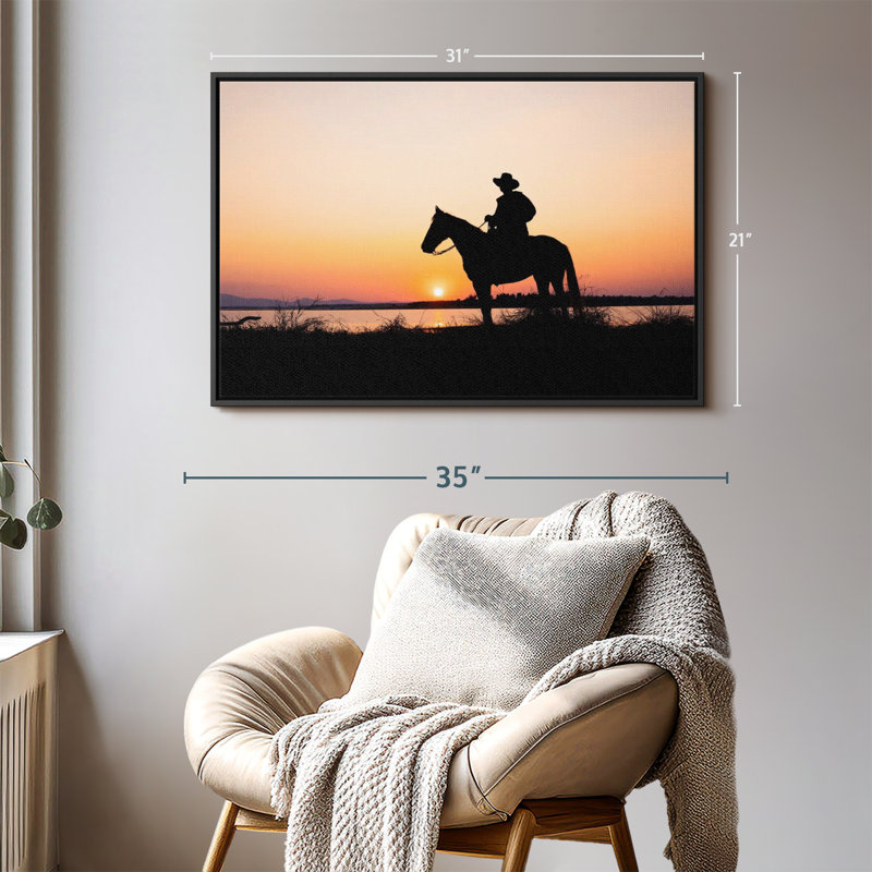 «Cowboy Silhouette Wall Art», H 21 po x l 31 po