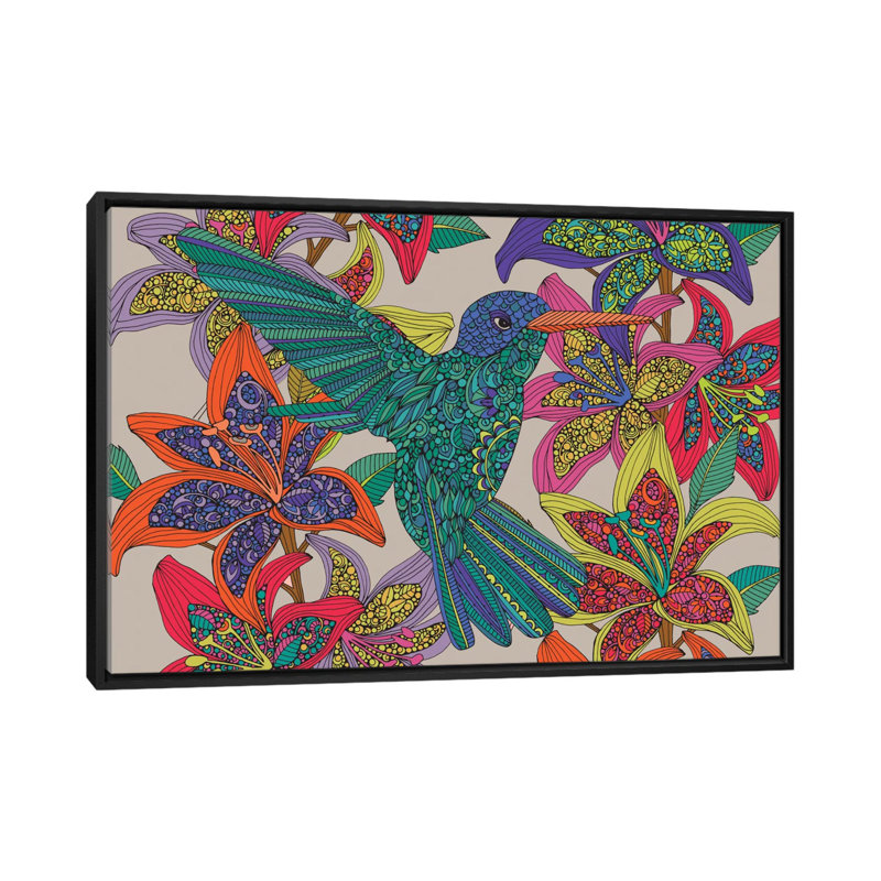 « hummingbird puzzle iii », impression sur toile tendue, H 18 po x l 26 po x P 1,5 po, Toile avec cadre noir