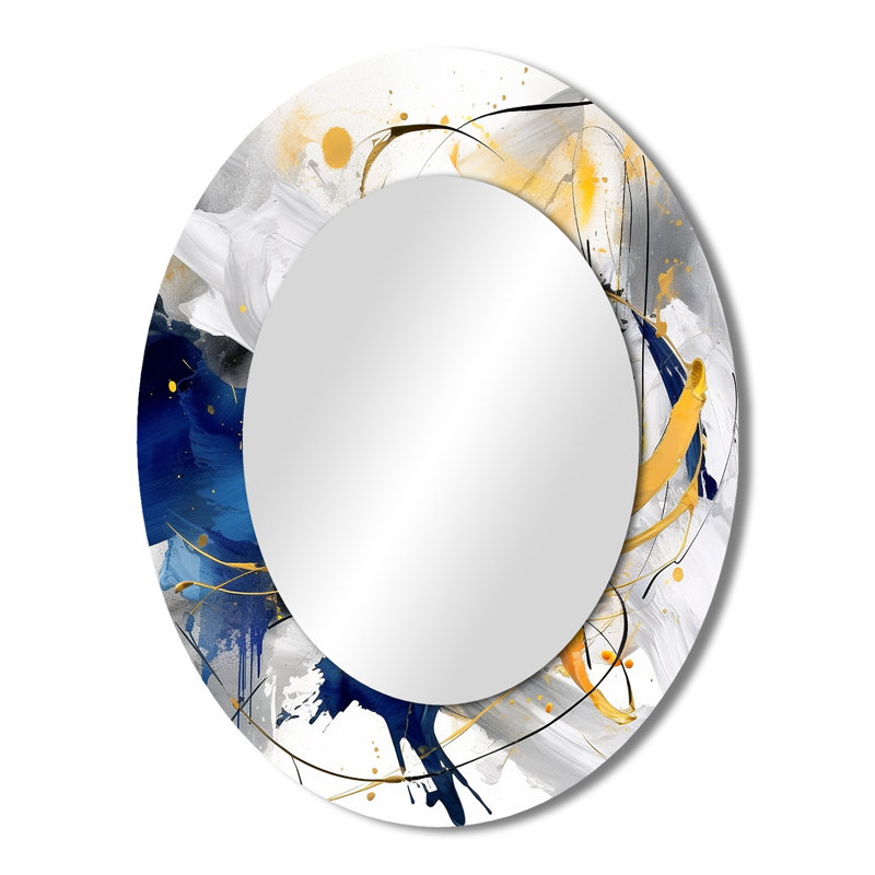 Marmo - Miroir abstrait en métal, 43 po x 33 po