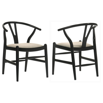 Ellie Dining Chair Set Of 2, Fabric, Hardwood