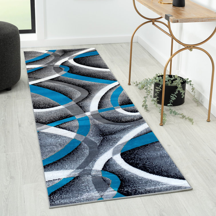 Arsenovic Abstract Turquoise/Gray Indoor Area Rug