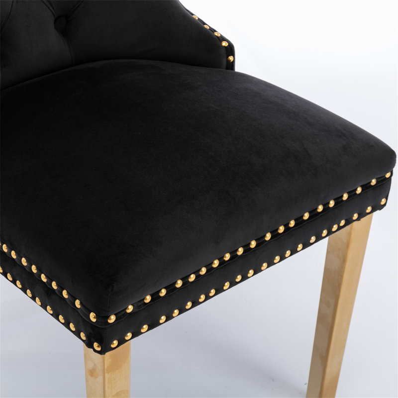 Dining Chair (No Including Dining Table), Gold, Black