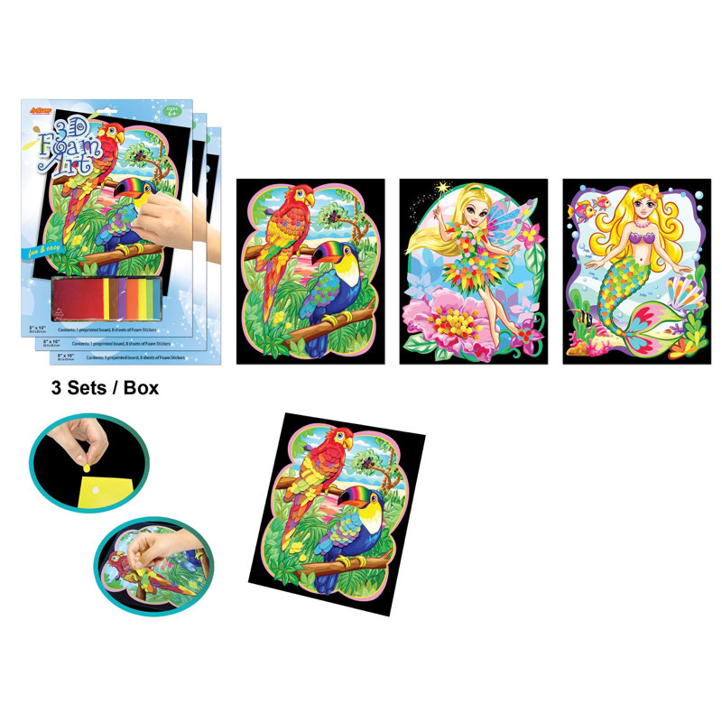 3 Piece 3D Foam Art Set