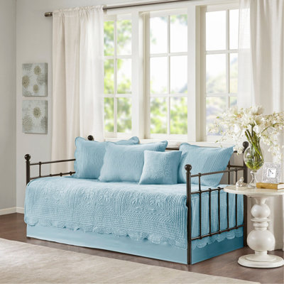6 Piece Reversible Scalloped Edge Daybed Cover Set  Daybed