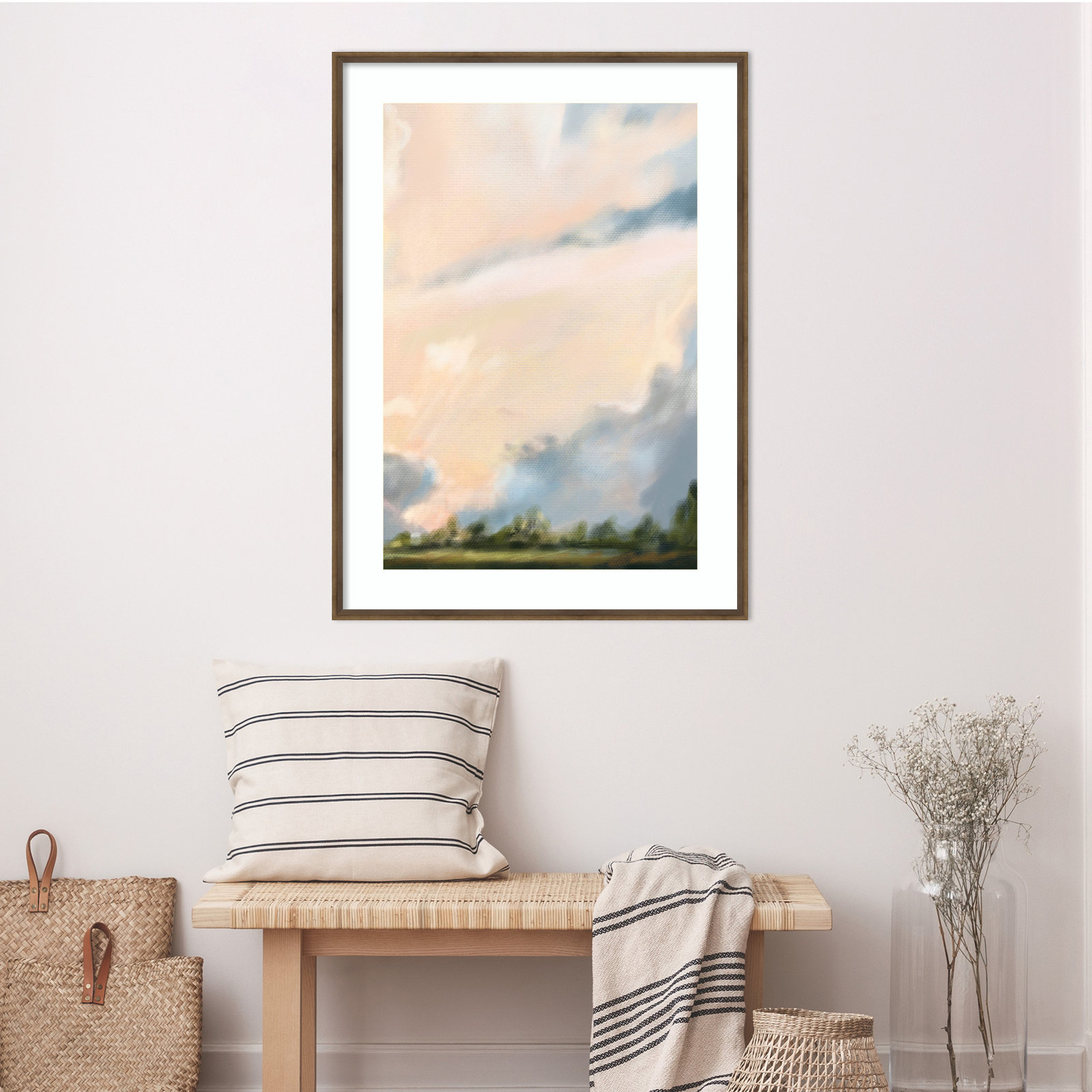 Miraval "Cloud II" Print by Mary Sparrow, 30" W x 41" H x 2" D, Bronze Framed
