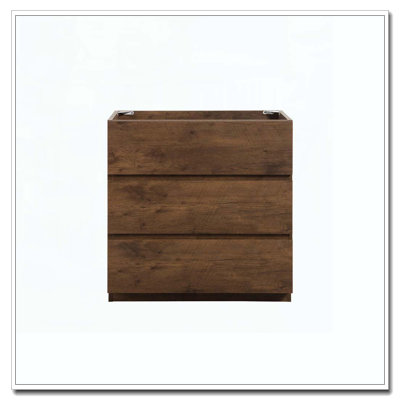 Armoire de plancher avec trois tiroirs préassemblés sans poignée