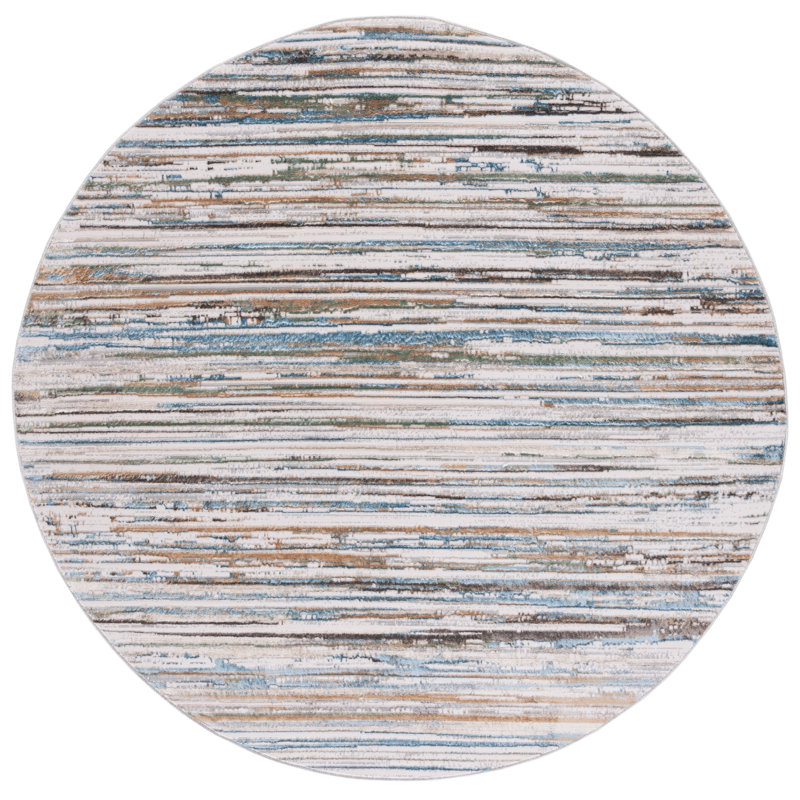 Bel Air Performance Abstract Rug, Round 6'7"