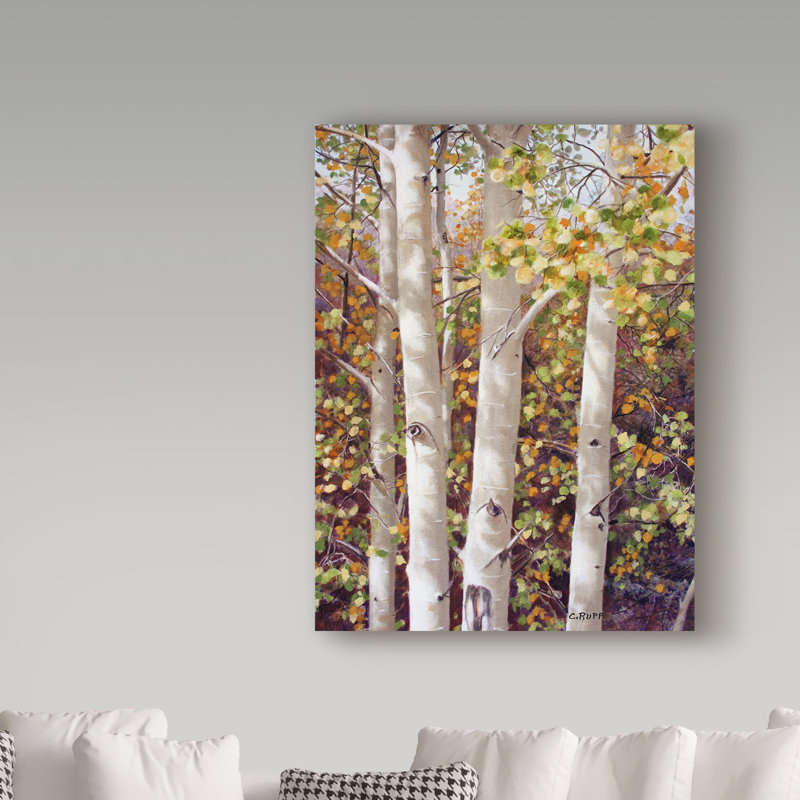 « aspen quartet », reproduction de peinture à l’acrylique sur toile tendue, H 47 po x l 35 po x P 2 po