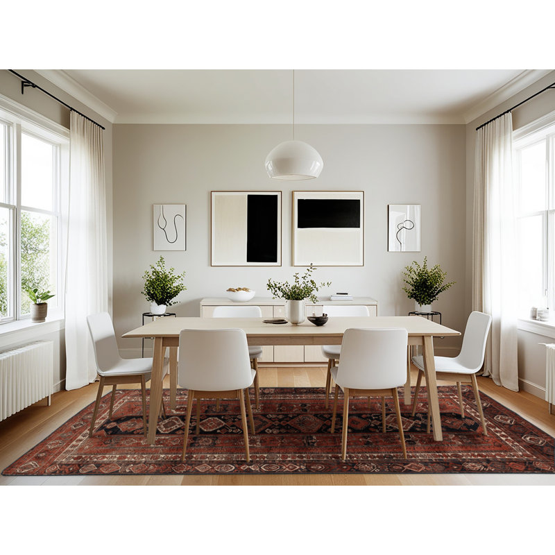 Machine Washable Turkish Brown Area Rug, Rectangle 7' x 10'