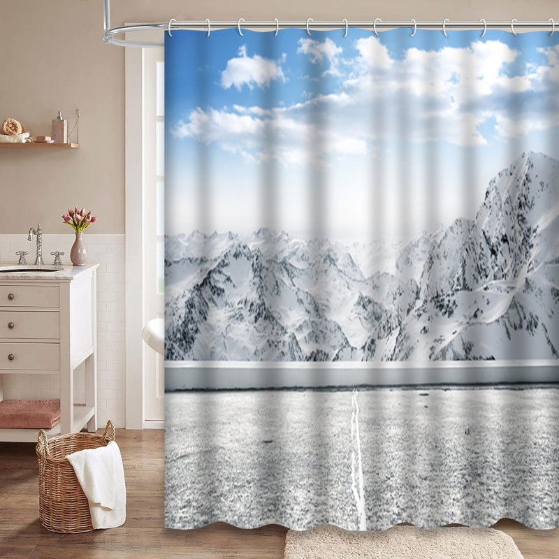 Rideau de douche avec 12 crochets Winter, L 72 po x l 78 po