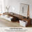 71"-110" Extendable TV Stand with 3 Drawers Freestanding Mid-Century Modern Style Premium Fits TVs Up to 110 Inches Open Storage Credenza-1074379306