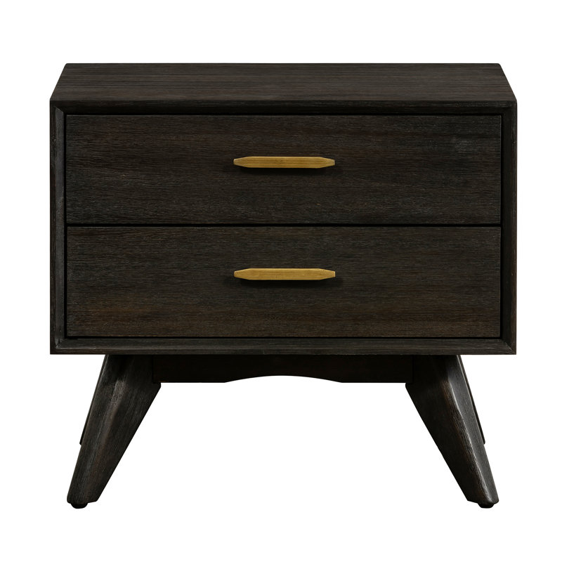 Byer 24'' W Nightstand, Espresso, Antique Brass
