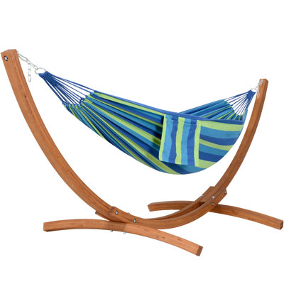 Outdoor Hammock With 10 Ft Wooden Stand