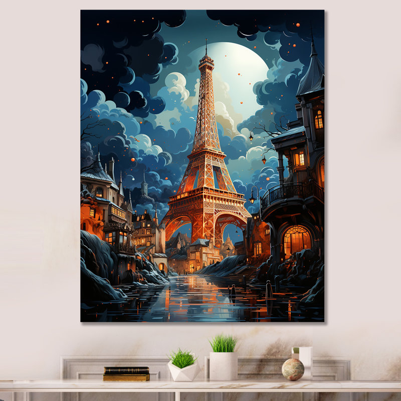La tour Eiffel, suralisme II - paysages urbains, impressions sur toile, H 44 po x l 34 po x P 1,5 po, Toile tendue