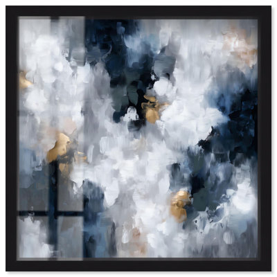 Midnight and Ivory I Shadowbox Print Abstract Wall Art by Art Remedy