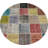 Distressed Modern Patchwork Round Area Rug 5x5