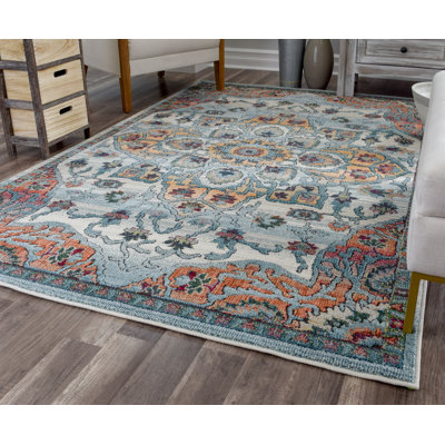 Kauffman Brown/Blue Area Rug