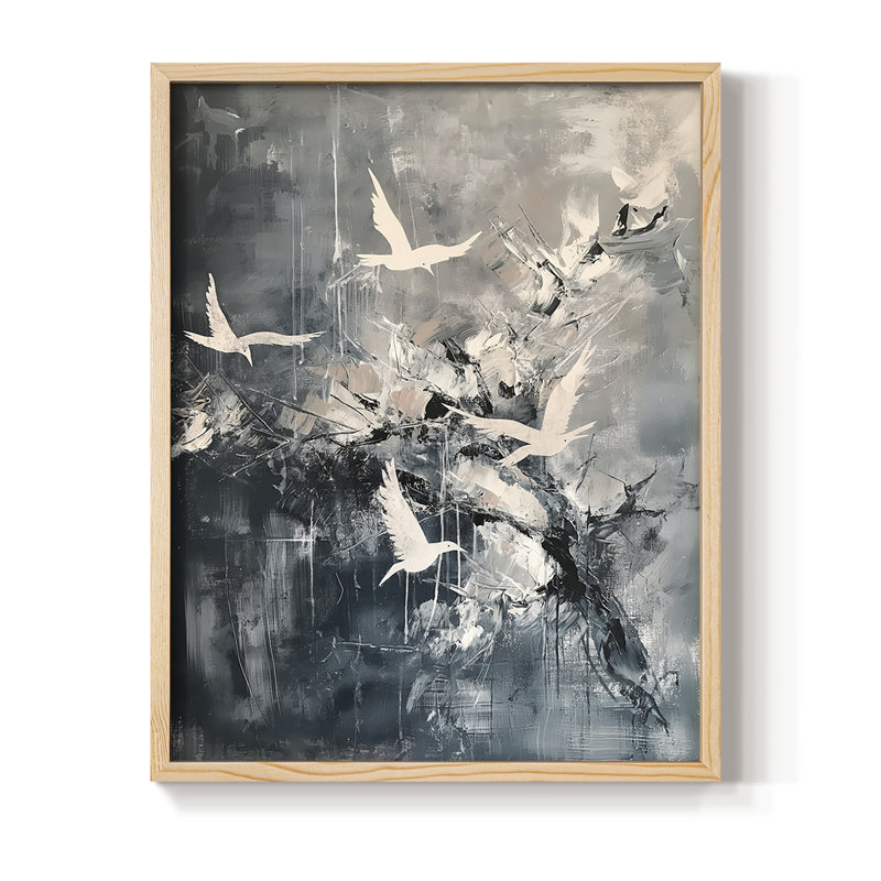 ANIMALS Series LX, reproduction encadrée - bois massif, 21'' H x 17'' W, Naturel