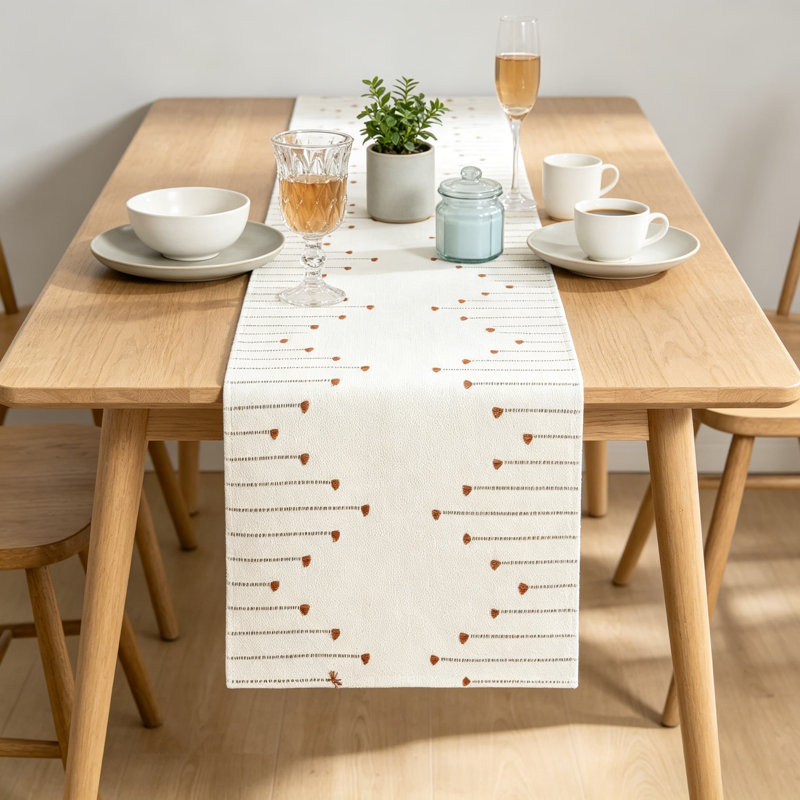 Chemin de table Boho pour décor rustique de style campagnard, décoration de table de salle à manger en toile de jute style macramé