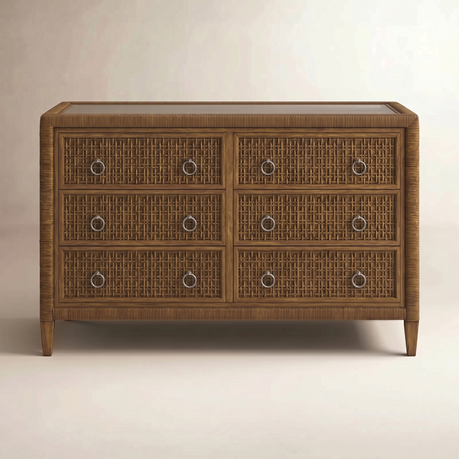 Monterey 54" Double Dresser, Aged Barrel, Yes, Satin Nickel