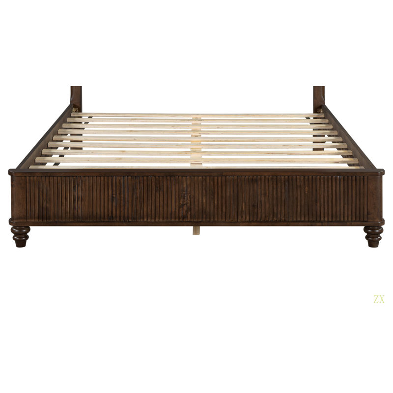 Queen Size Bed Accessories Package, Including Parts 2, 3, 4, 5, 6, 7, 10, 11, 12, 13, And Hardware, Walnut, Queen