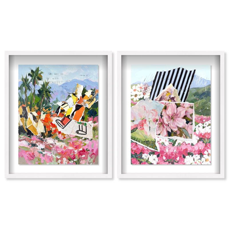 Tropic Bloom Set Framed Graphic Art, 37.5"H x 31.5"W, White Shadowbox