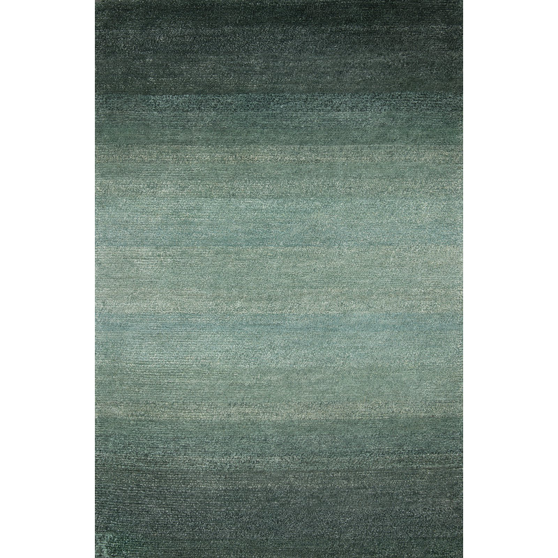 Fade Hand Knotted Ombre Area Rug in Wintergreen/Forest Green/Teal Green, Rectangle 10' x 14'