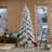 7.5' Pre-Lit Flocked 360 Degree Rotating Spruce Artificial Christmas Tree with 400 Lights