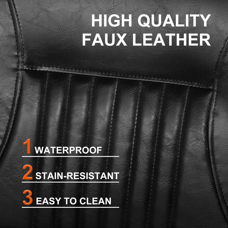 Faux Leather Recliner, Black