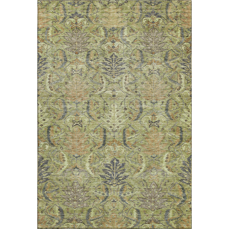 Tapis damassé de qualité supérieure lavable à la machine Dahl AMF1082, Rectangle 3 pi x 5 pi