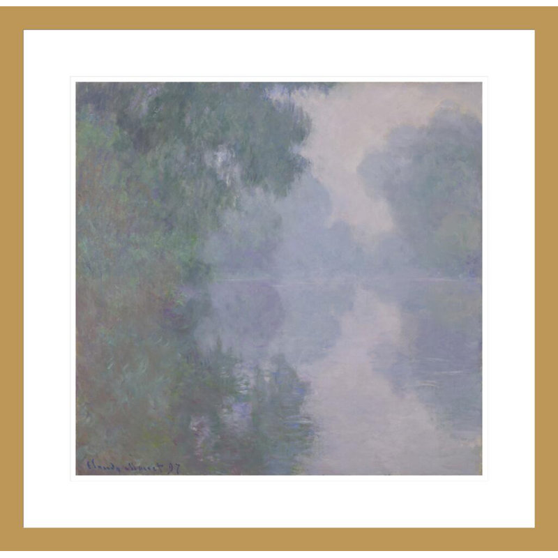«The seine at Giverny Morning Mist» par Claude Monet, impression giclée encadrée, H 23,5 po x l 24,07 po