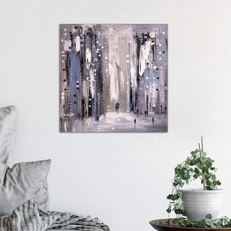 Under One Umbrella by Ekaterina Ermilkina - Wrapped Canvas Painting, 45.72 cm H x 45.72 cm W x 1.91 cm D