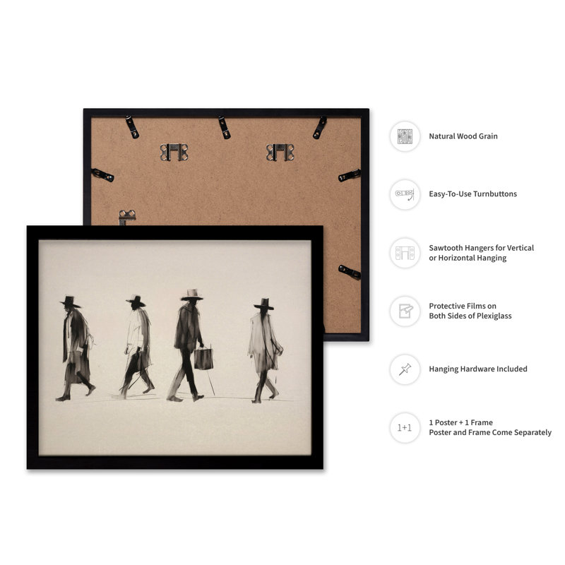 Hommes en costume, Black Framed, Poster, 12"H x 16"W