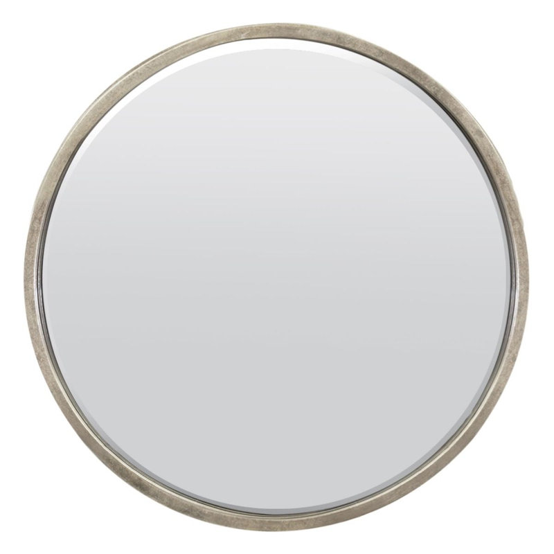 Uplander Wood Flat Wall Mirror, Silver
