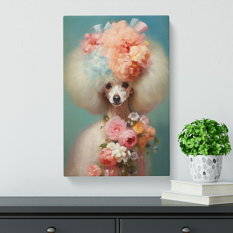 Poodle Impressionism - Wrapped Canvas Print, 60cm H x 40cm W x 3cm D