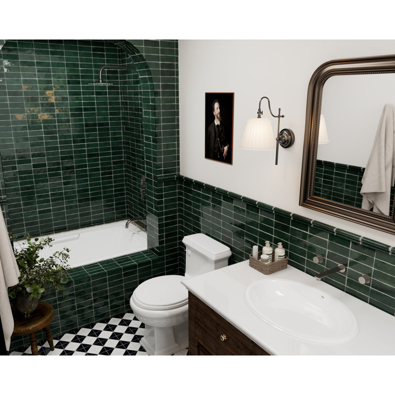 Robinet de baignoire et douche à pression équilibrée avec pomme de douche à pluie de 10 pouces Crozet (valve incluse) 