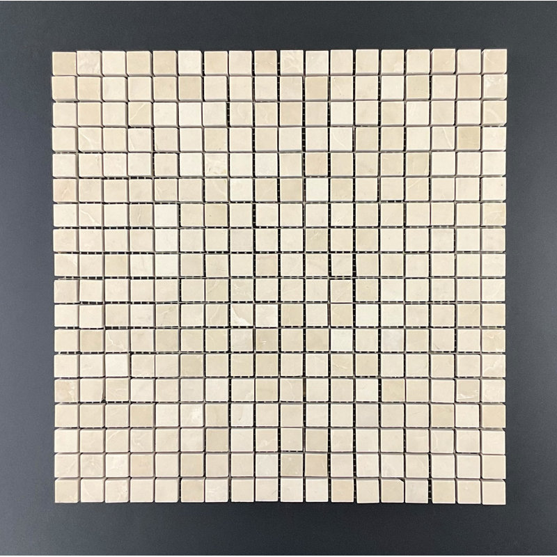 5/8 X 5/8 Grid Marble Mosaic Tile, Royal Beige