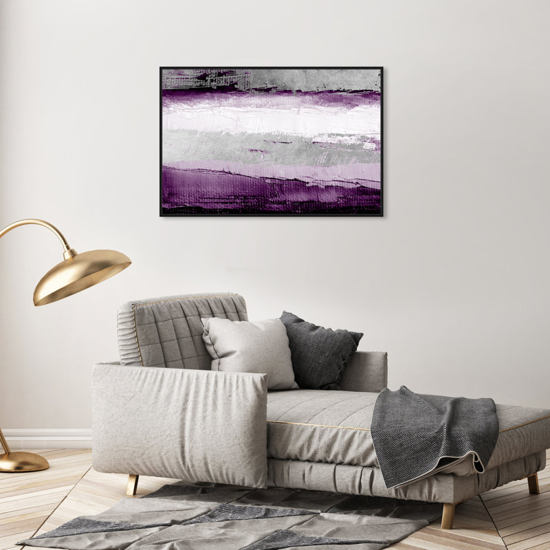 «Abstract Envision and Elevate Violet», impression, Cadre blanc, H 24 po x l 36 po, Noir