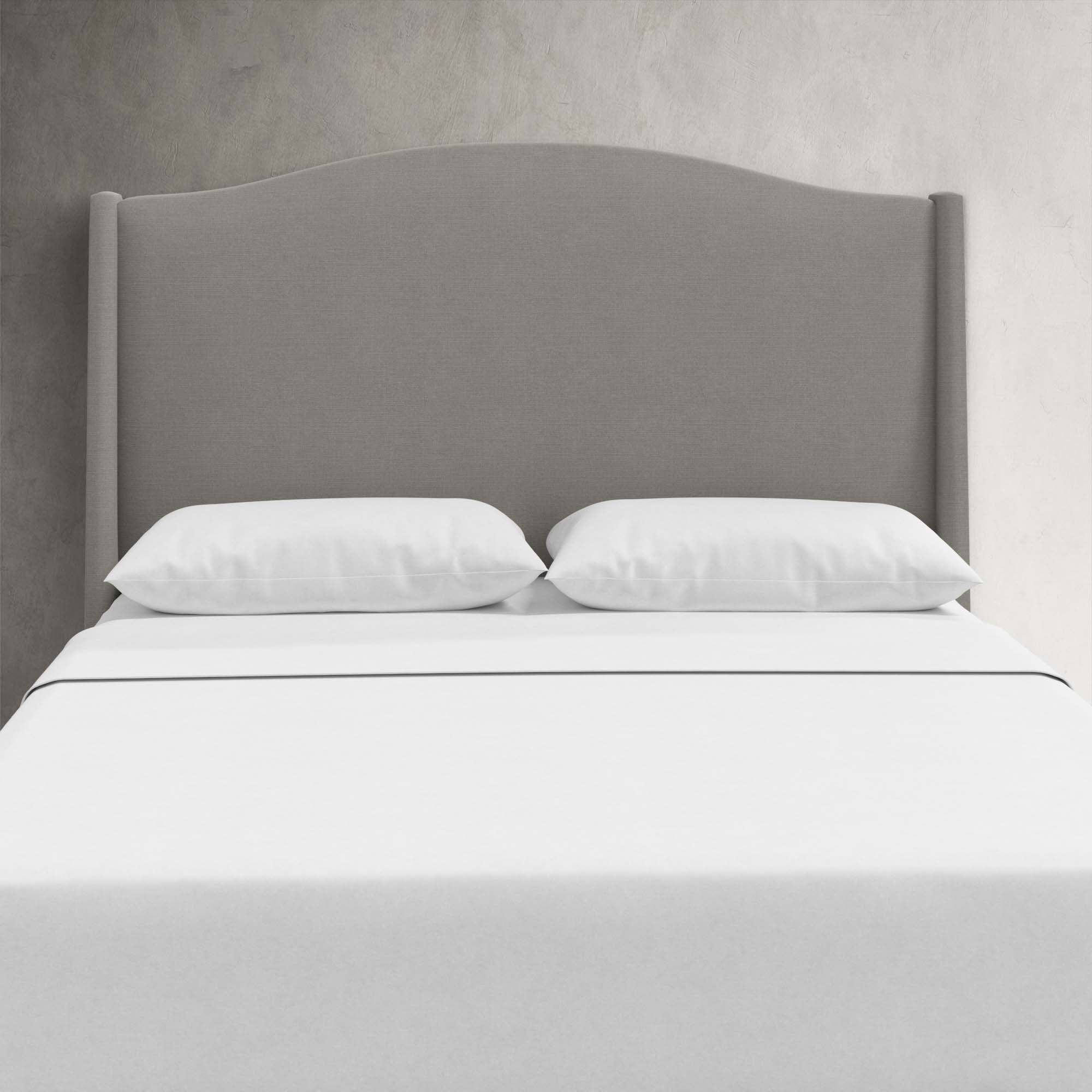 Byrd Upholstered Wingback Headboard, Twin, Classic Grey Linen