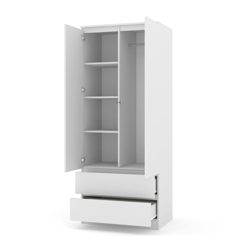 Bhatari Manufactured Wood Wardrobe, White